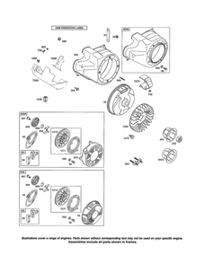 Blower Housing/Rewind Starter Diagram and Parts List for 204412-0163-01  Briggs and Stratton Engine